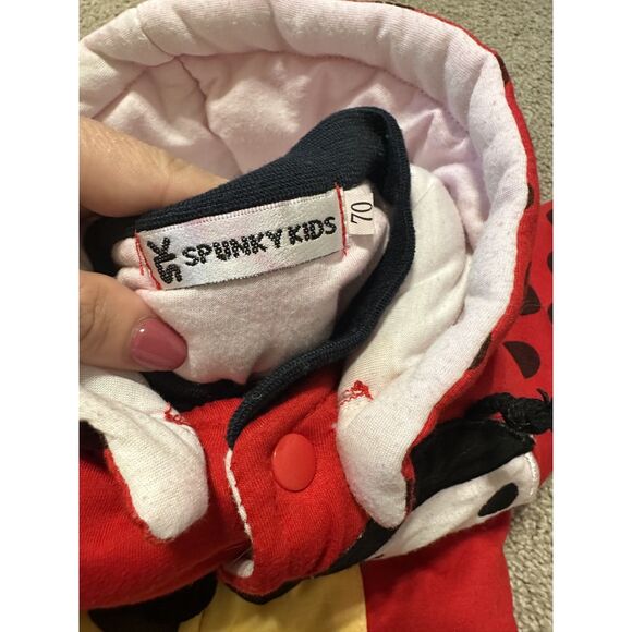 Y2K Spunky Kids Ladybug Cozy Hooded Romper - 3-6 months - Picture 2 of 2